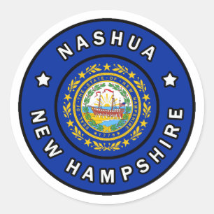 Sticker Rond Nashua New Hampshire