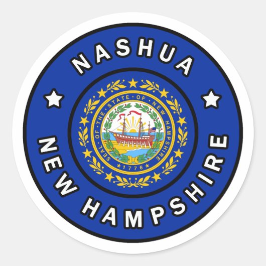 Sticker Rond Nashua New Hampshire (Devant)