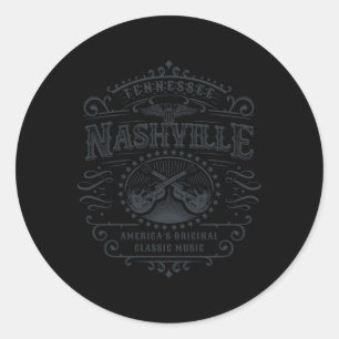 Sticker Rond Nashville Music City Tennessee