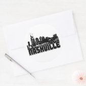 Sticker Rond Nashville Skyline (Enveloppe)