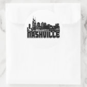 Sticker Rond Nashville Skyline (Sac)