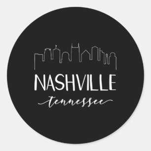 Sticker Rond Nashville Tennessee State Calligraphy