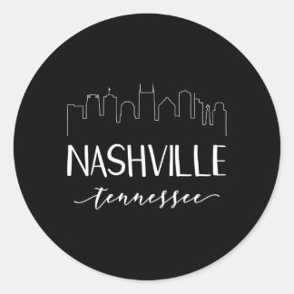 Sticker Rond Nashville Tennessee State Calligraphy