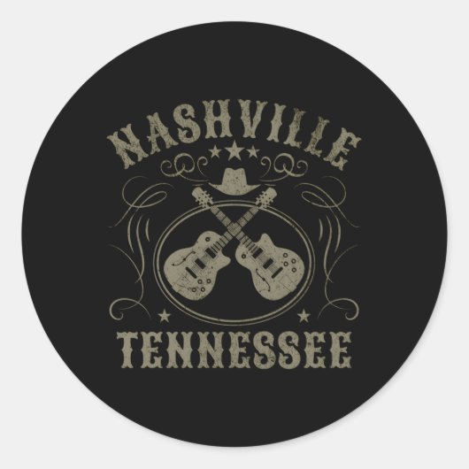 Sticker Rond Nashville Tennessee Travel (Devant)