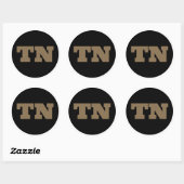 Sticker Rond Nashville (TN) - Noir x Or x Blanc (Feuille)