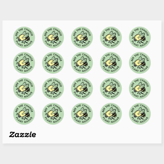 Sticker Rond Native Bumble Bee (Feuille)