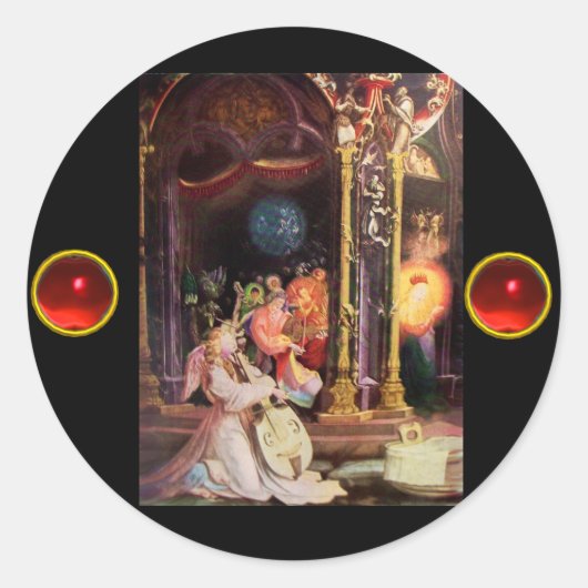 STICKER ROND NATIVITÉ AVEC ANGELS - MAGIE DE NOËL (Devant)