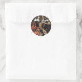 STICKER ROND NATIVITÉ AVEC DES LILLES BLANCHES - MAGIE DE NOËL (Sac)