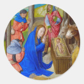 Sticker Rond Nativité de Noël chrétienne médiévale (Devant)