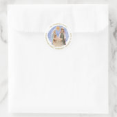 Sticker Rond Nativité Nom du retour Adresse Gold Texte Blanc (Sac)