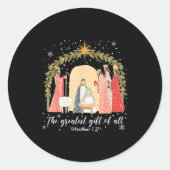 Sticker Rond Nativity Christmas Baby Jesus Christian Greatest O (Devant)