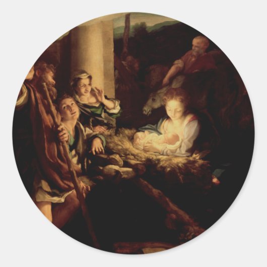 Sticker Rond Nativity - Holy Night - Correggio (Devant)