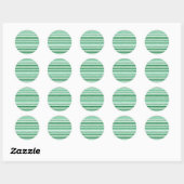 Sticker Rond Nature Green White Horizontal Glitter Stripes (Feuille)