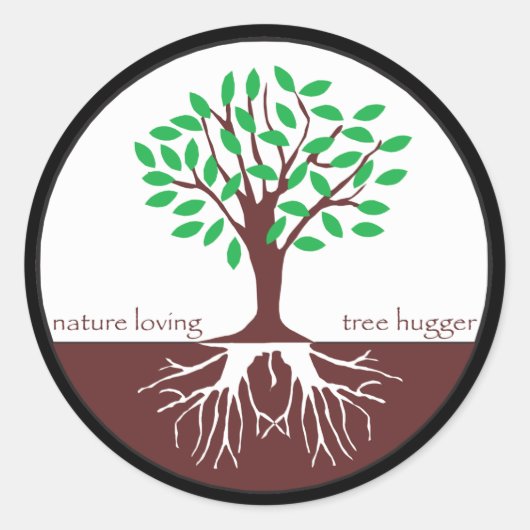 Sticker Rond Nature Love Tree Hugger (Devant)