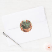Sticker Rond Nature morte Pot de fleurs avec ciboulette par Vin (Enveloppe)