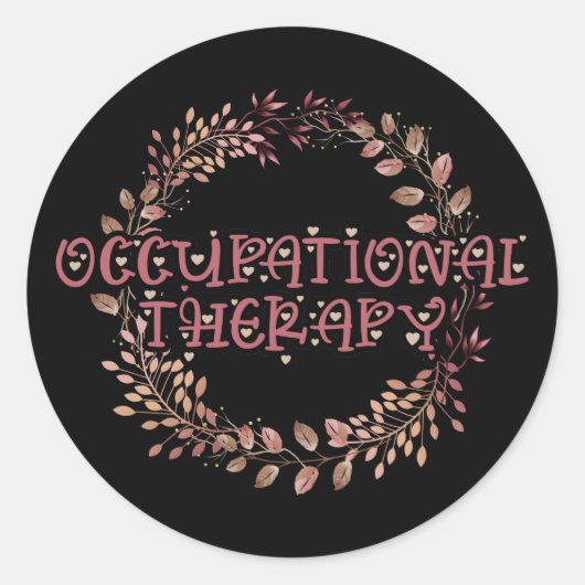 Sticker Rond Nature OTA Therapist OT Exercice Profession Feuill (Devant)