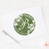Sticker Rond Nature romantique/ Monogramme (Enveloppe)