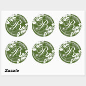 Sticker Rond Nature romantique/ Monogramme (Feuille)