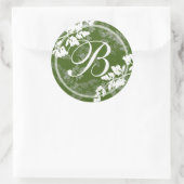 Sticker Rond Nature romantique/ Monogramme (Sac)