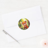 Sticker Rond Nature’s Hug in a Cute Red Panda (Enveloppe)