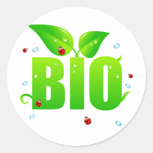 Sticker Rond Naturel organique biologique vert