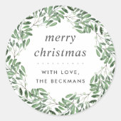 Sticker Rond Naturellement Joyeux | Forêt | Noël personnalisé (Devant)