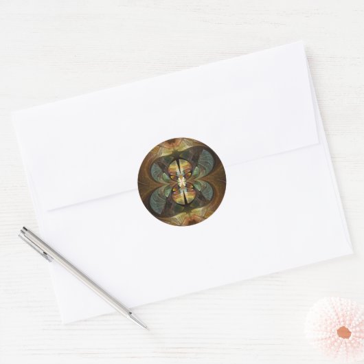 Sticker Rond Natures Matrix Bumble Bee Abstrait (Enveloppe)