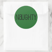 Sticker Rond Naughty and Nice Gold Christmas Holiday Gift Fun 2 (Sac)