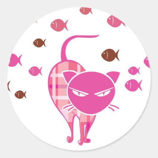 Sticker Rond Naughty Cat (Devant)