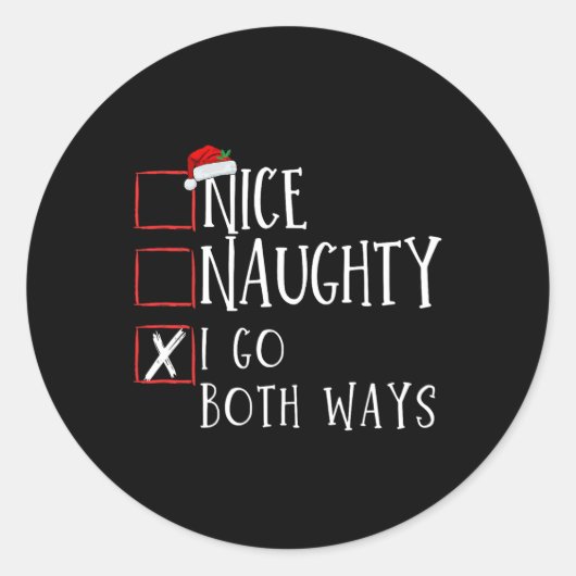 Sticker Rond Naughty I Go Both (Devant)