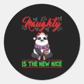 Sticker Rond Naughty Is The New Nice Christmas Santa Xmas Premi (Devant)