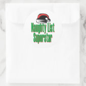 Sticker Rond Naughty List Superstar (Sac)