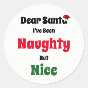 Sticker Rond Naughty, mais joli Noël