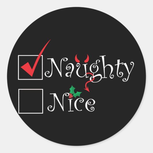 Sticker Rond Naughty Nice (Devant)