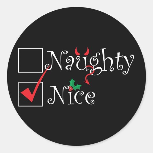 Sticker Rond Naughty Nice (Devant)