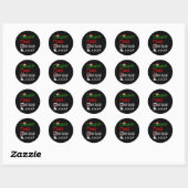 Sticker Rond Naughty Nice enseignant math Pajamas de Noël Drôle (Feuille)
