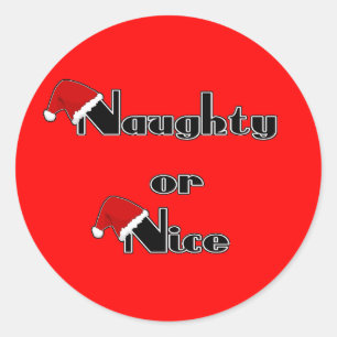 Sticker Rond Naughty ou Nice