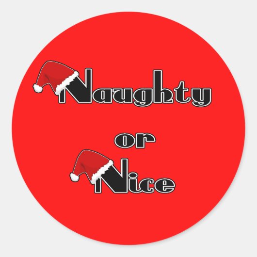 Sticker Rond Naughty ou Nice (Devant)