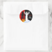 Sticker Rond Naughty ou Nice Angel Devil (Sac)