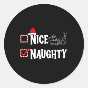 Sticker Rond Naughty Ou Nice Liste De Noël Couple Naughty