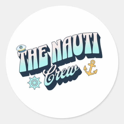 Sticker Rond nauti bachelorette party (Devant)