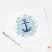 Sticker Rond Nautical Anchor & Rope Safe Harbor ID1250 (Enveloppe)
