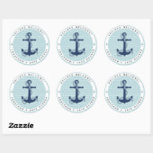 Sticker Rond Nautical Anchor & Rope Safe Harbor ID1250 (Feuille)