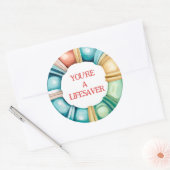 Sticker Rond Nautical Beach Ahoy Boys Invitation Anniversaire (Enveloppe)