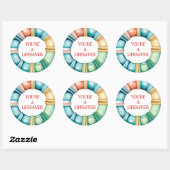 Sticker Rond Nautical Beach Ahoy Boys Invitation Anniversaire (Feuille)