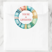 Sticker Rond Nautical Beach Ahoy Boys Invitation Anniversaire (Sac)