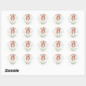 Sticker Rond Nautical Beach Crayfish Anniversaire Merci de fête (Feuille)