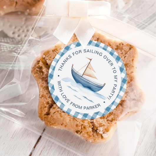 Sticker Rond Nautical Blue Boy moderne 1er anniversaire