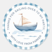 Sticker Rond Nautical Blue Boy moderne 1er anniversaire (Devant)