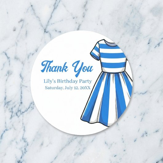 Sticker Rond Nautical Cabana Sailor Birthday